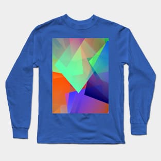 Cubic in Orange, Blue, and Lime Long Sleeve T-Shirt